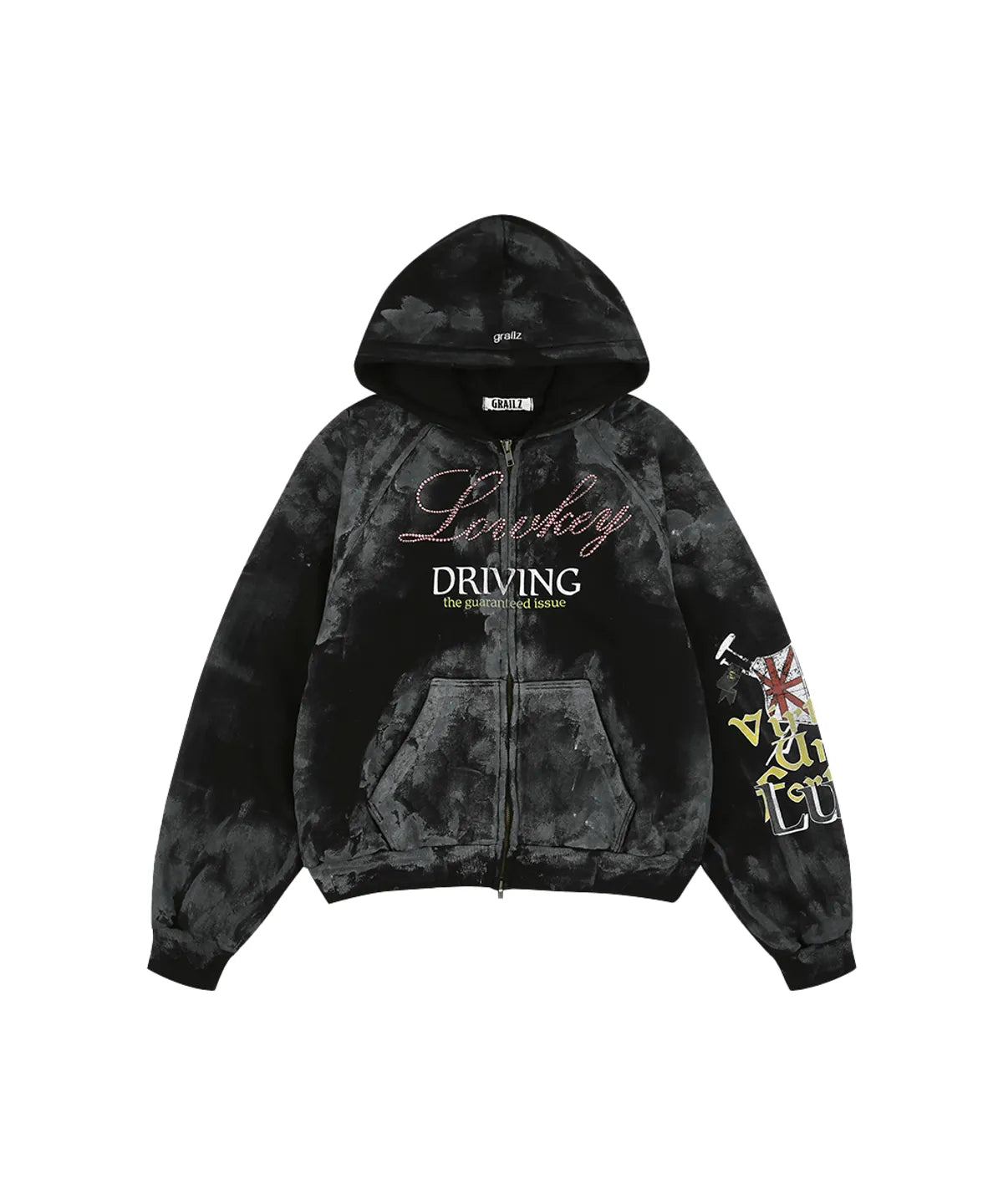 [Seventeen Mingyu Worn] Grailz Lowkey Dirty Zip Hoodie_ Black