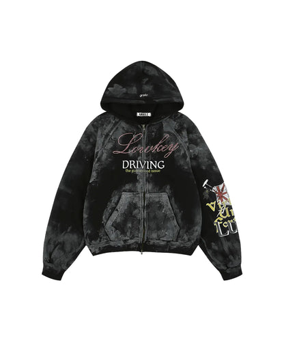 [Seventeen Mingyu Worn] Grailz Lowkey Dirty Zip Hoodie_ Black