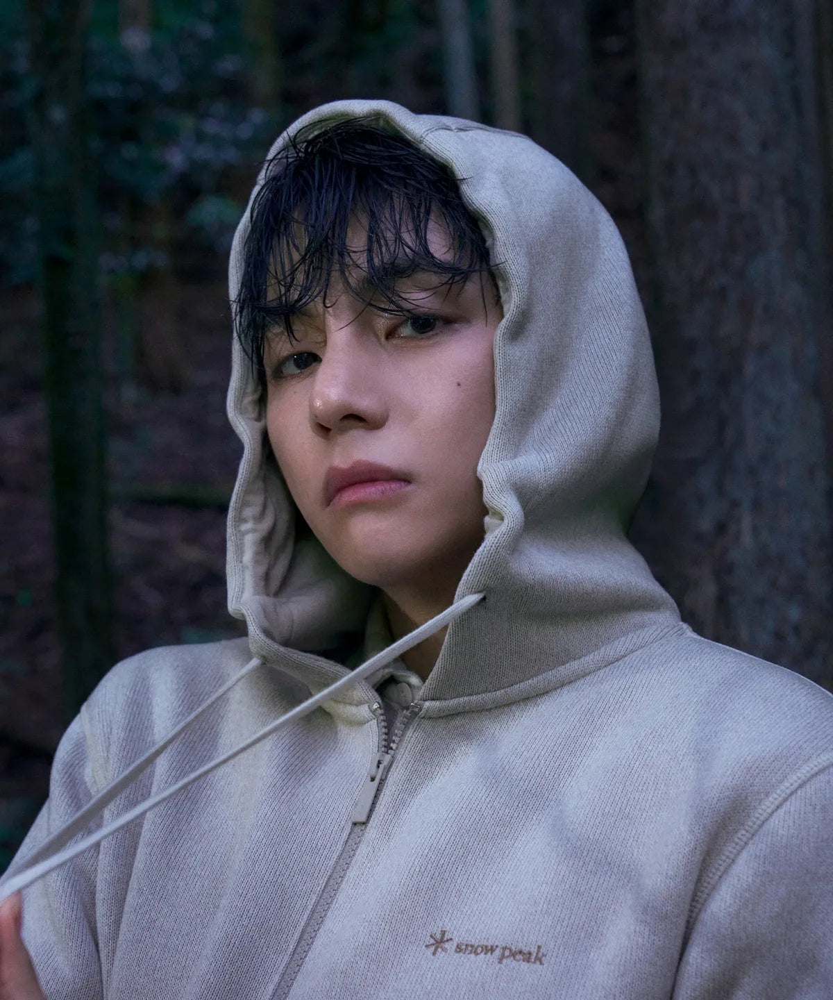 [Bts V Pick] Snow Peak Knit Hooded Zip-up