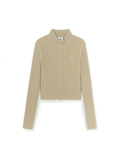 [Karina Pick] 25FW MLB Women's Basic Vintage Lip Zip-Up Cardigan