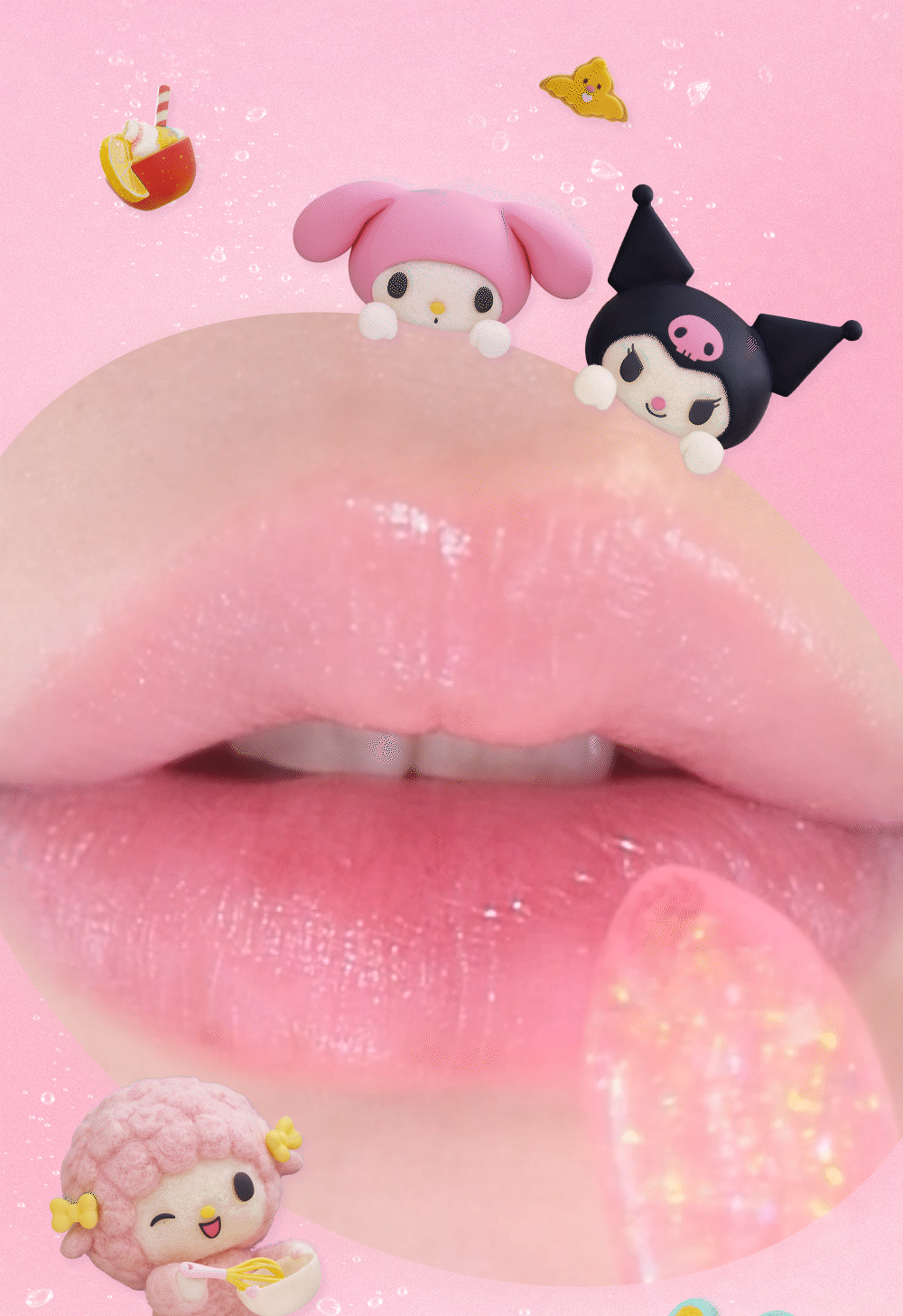 [My Melody & Kuromi Limited Edition] Amuse Sparkle Soda Lip Balm
