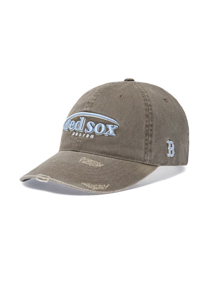 [Ive Gaeul Worn] MLB Vintage Damaged Curve Logo Unstructured Ball Cap New York Yankees