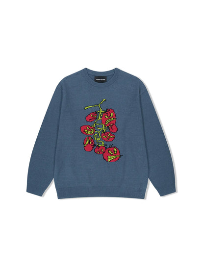 [Ateez San Worn] YESEYESEE Cherry Tomatoes Graphic Knit Pullover
