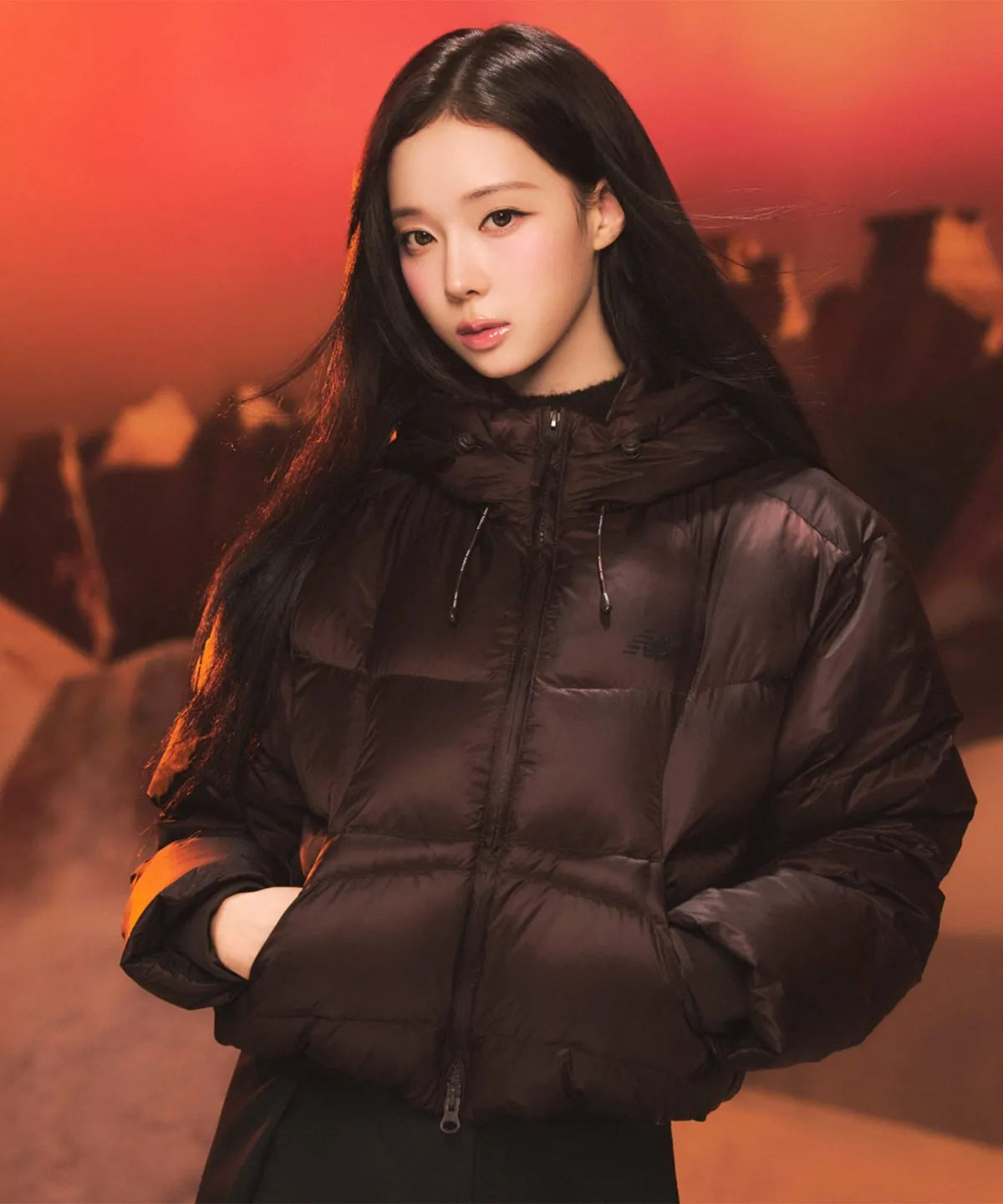 [Aespa Winter Pick] New Balance Women Flying Hooded Short Down