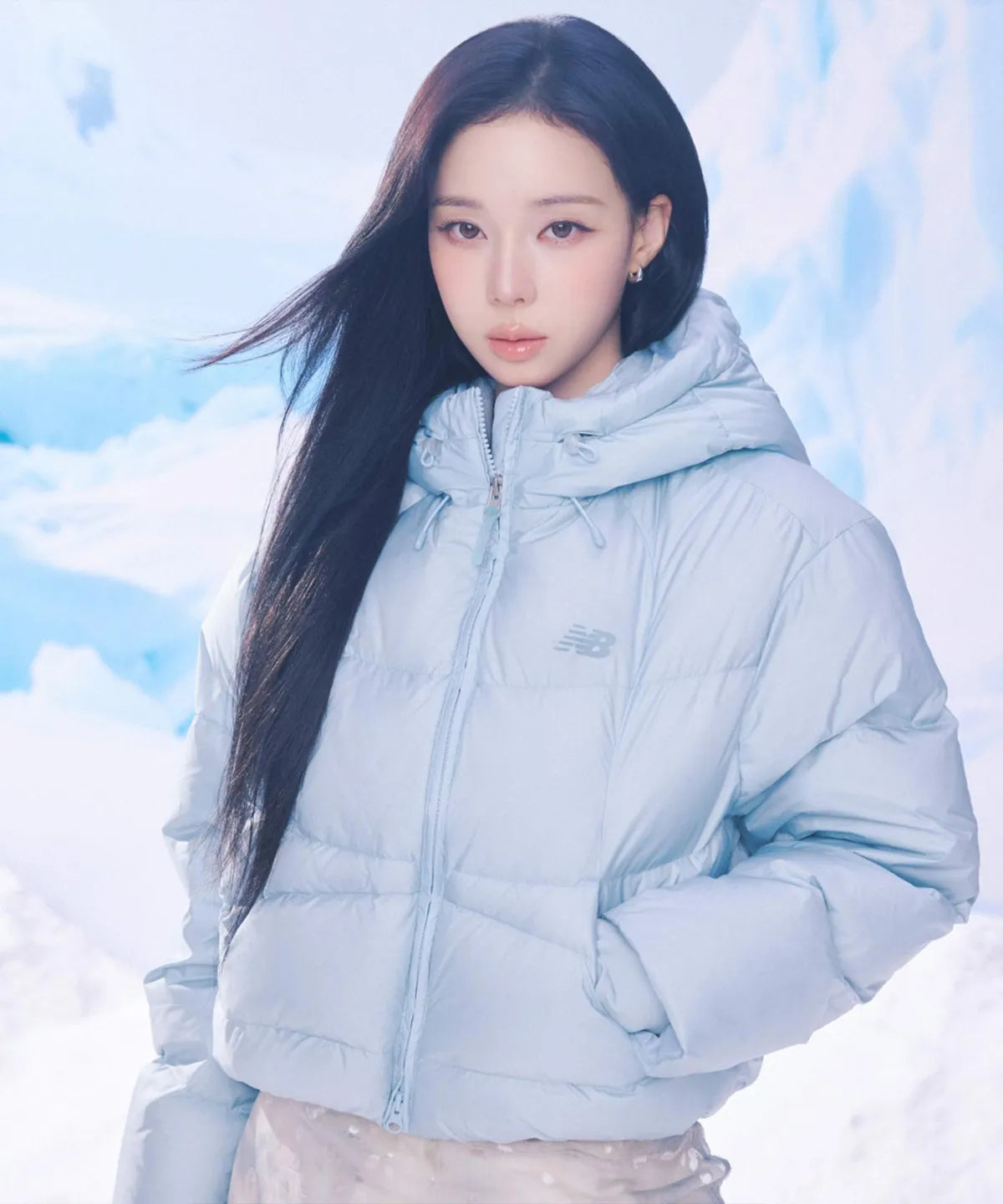 [Aespa Winter Pick] New Balance Women Flying Hooded Short Down