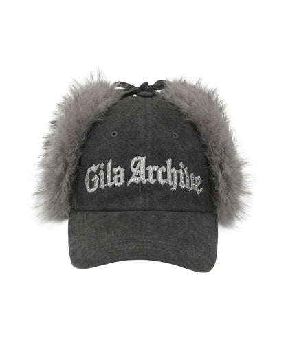 Gila Archive Faux Fur Hotfix Logo Earflap Cap