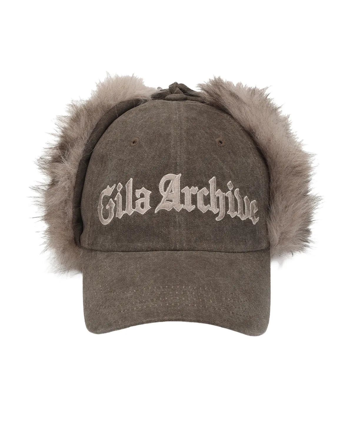 Gila Archive Brown Faux Fur Logo Earflap Cap