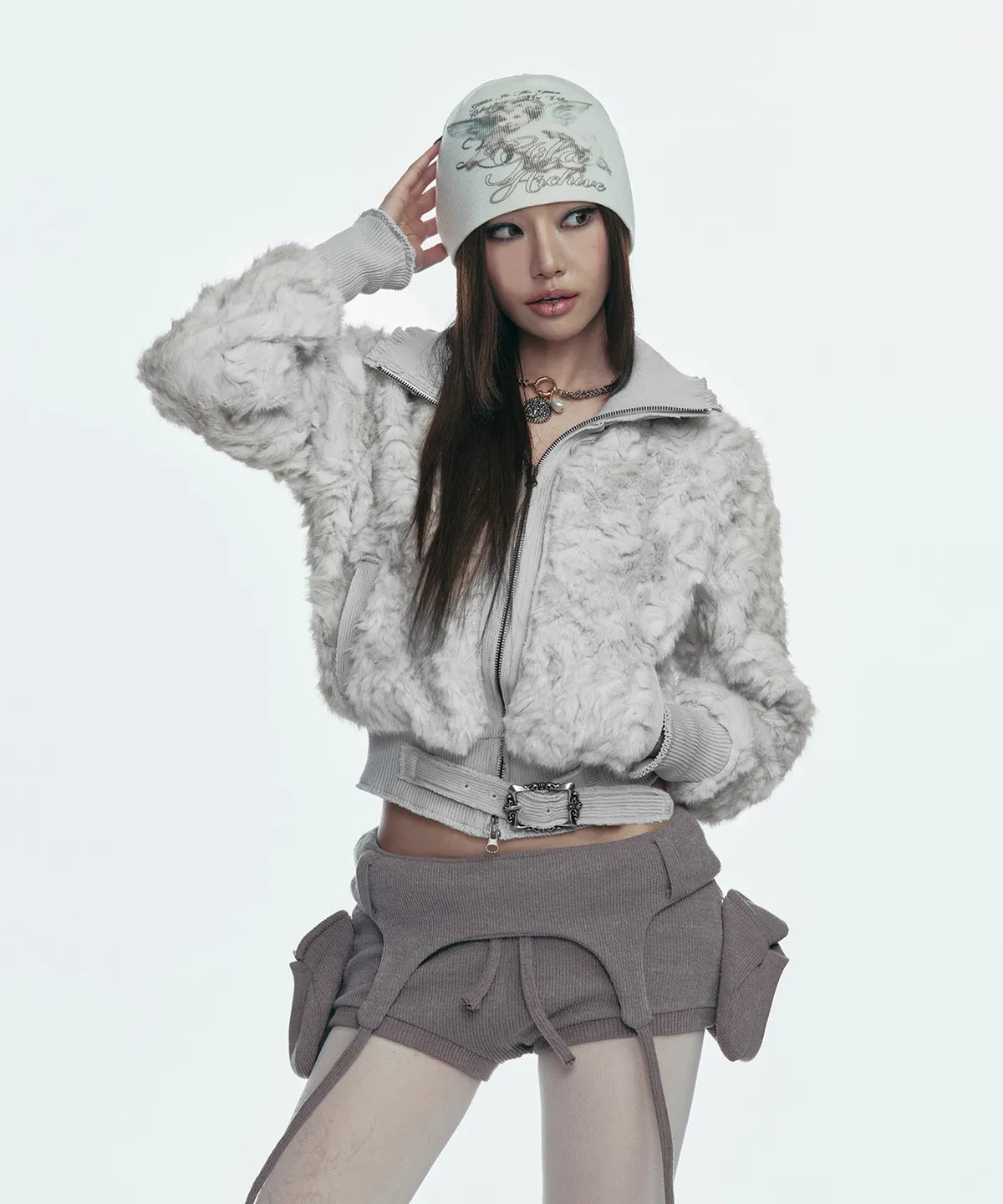 Gila Archive Faux Fur Belt Zip Jacket