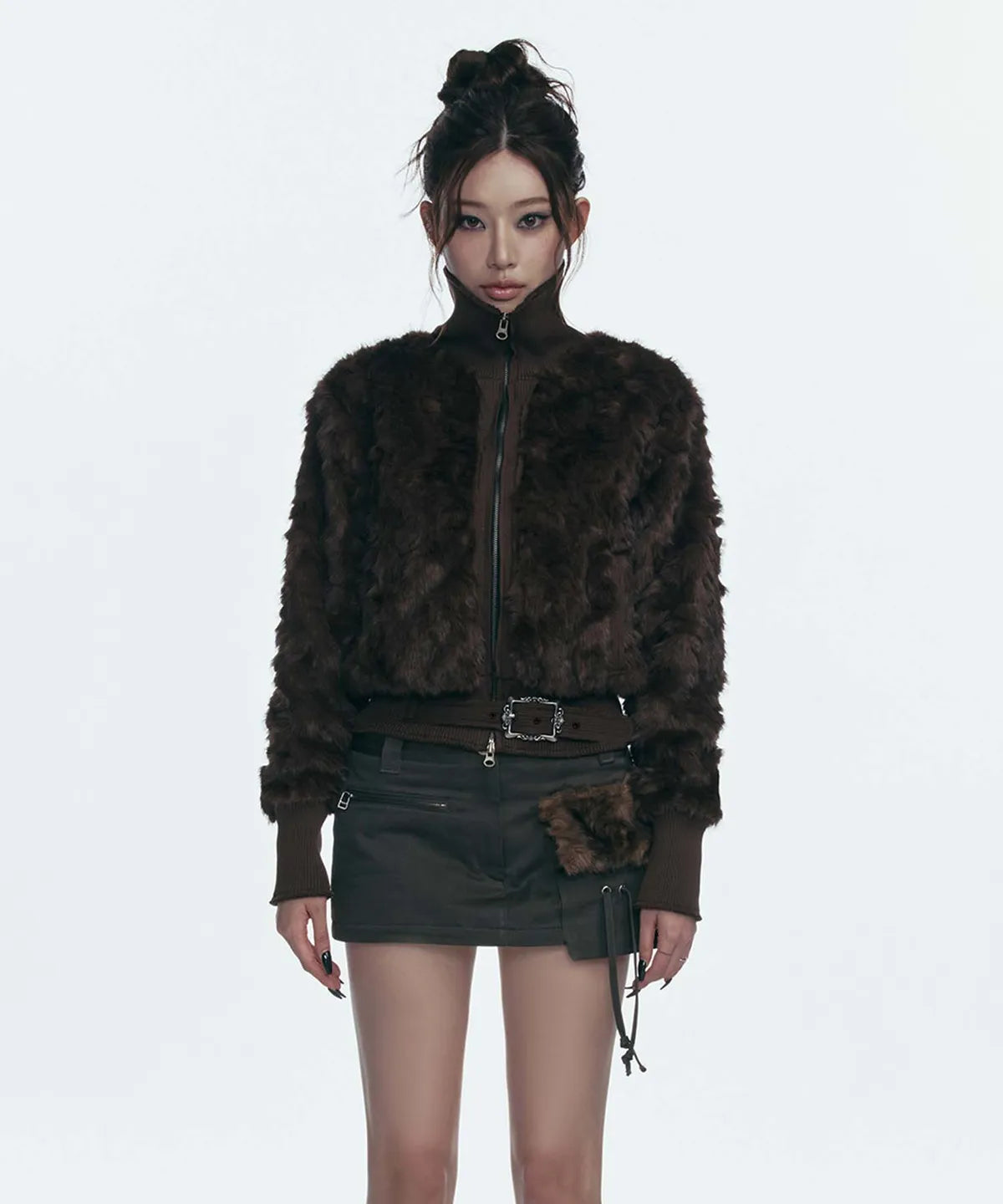 Gila Archive Faux Fur Belt Zip Jacket