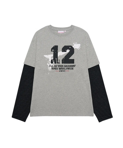 [Qwer X Ames ] Qwer Numbering Layered LS Tee