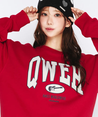 [Qwer X Ames ] 25FW QWER Basic Applique Sweatshirt