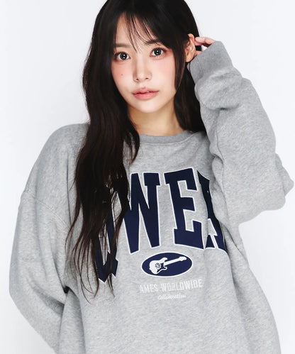 [Qwer X Ames ] 25FW QWER Basic Applique Sweatshirt