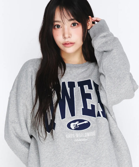 [Qwer X Ames ] 25FW QWER Basic Applique Sweatshirt