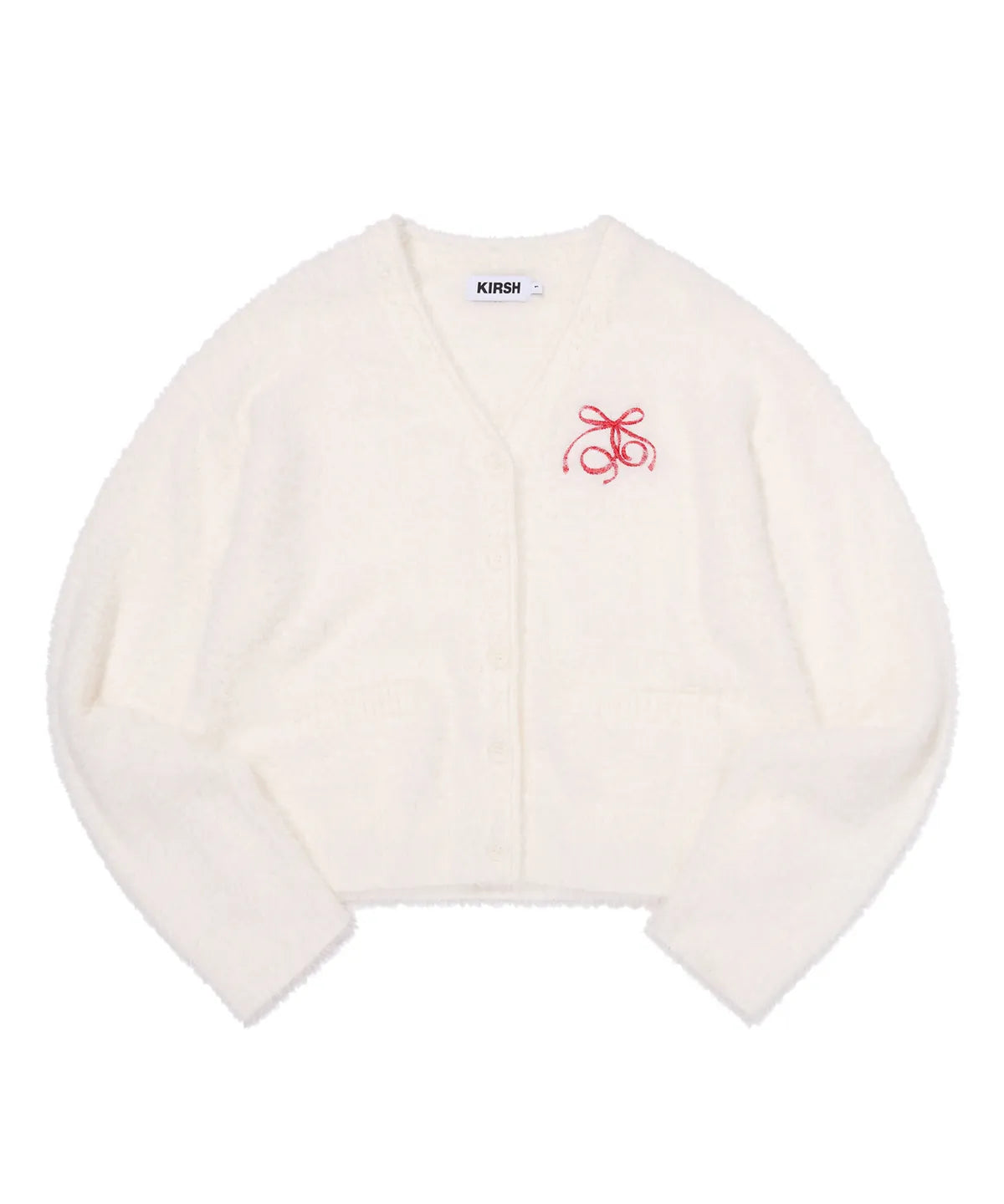 [Taeyeon Worn] Kirsh Ribbon Cherry Loose-Fit Hairy Cardigan