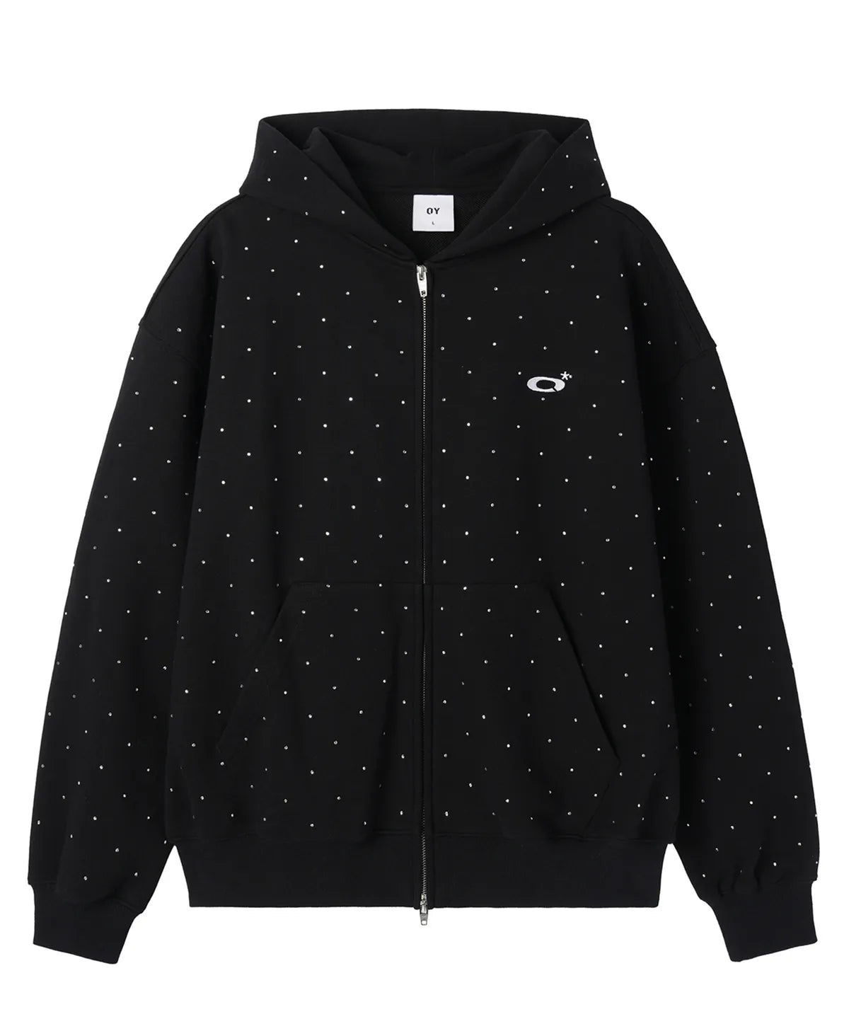 [Seventeen Joshua Worn] OY Crystal Dot Hoodie Zip Up Black