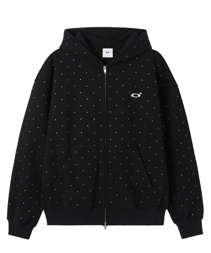 [Seventeen Joshua Worn] OY Crystal Dot Hoodie Zip Up Black