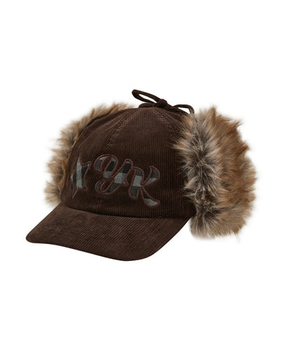 [Straykids Han Worn] Wai Kei Corduroy check Applique Trooper Cap