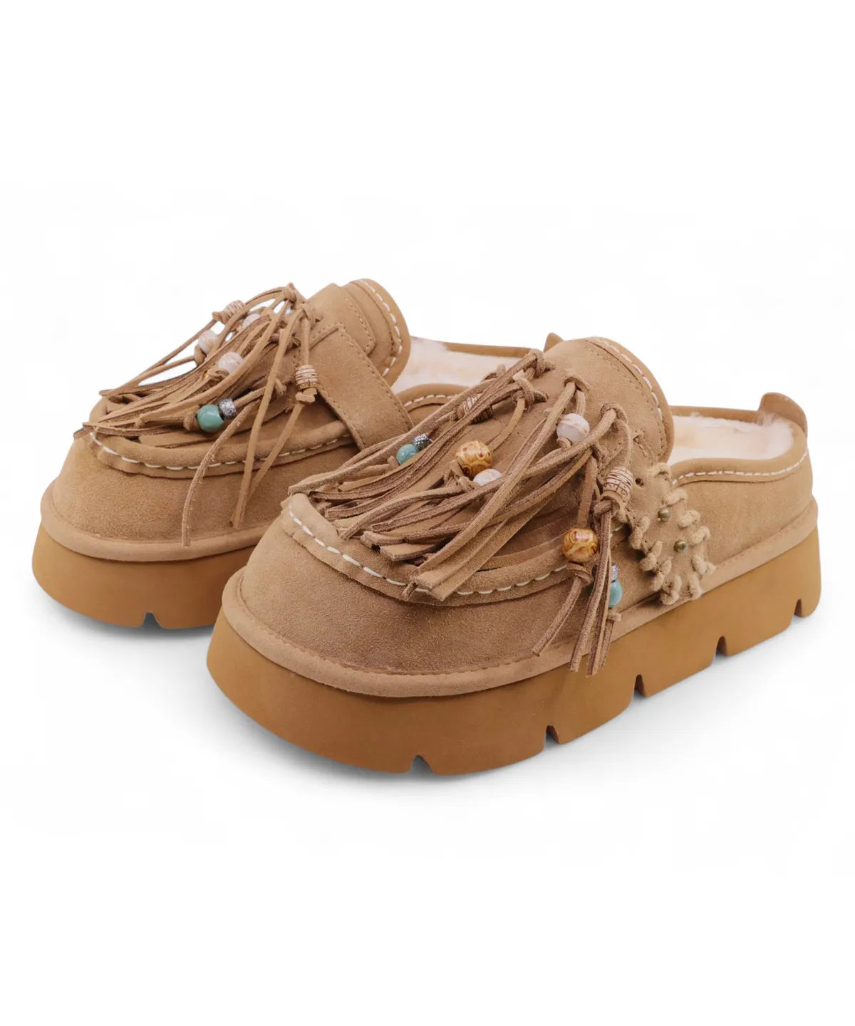 [BTS Suga Worn] Songi Songi × Yase Native Tassel Natural Wool Clog