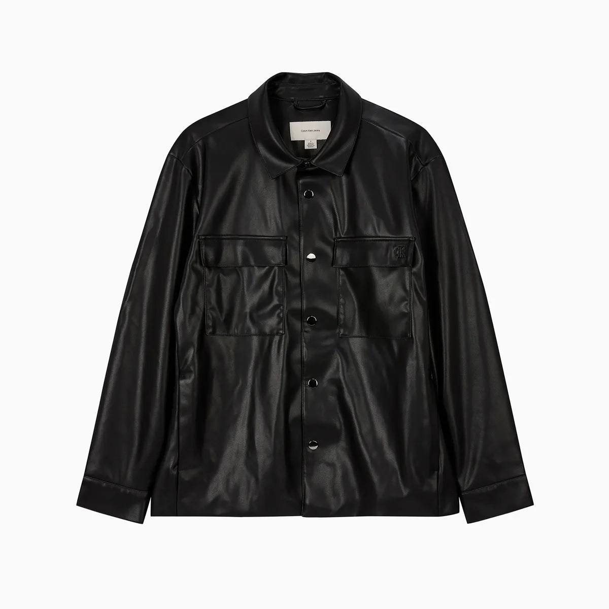 [BTS Jungkook Pick] 25FW Calvin Klein Men's Faux Leather Shirt Jacket -Black