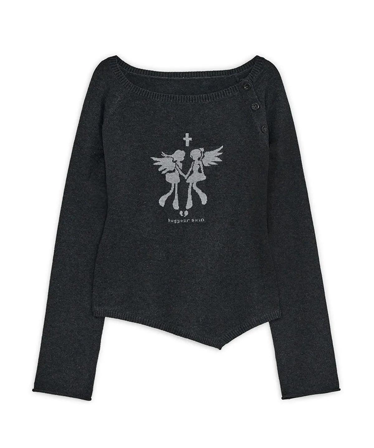 HUG YOUR SKIN Fallen Angel Button Knit Top