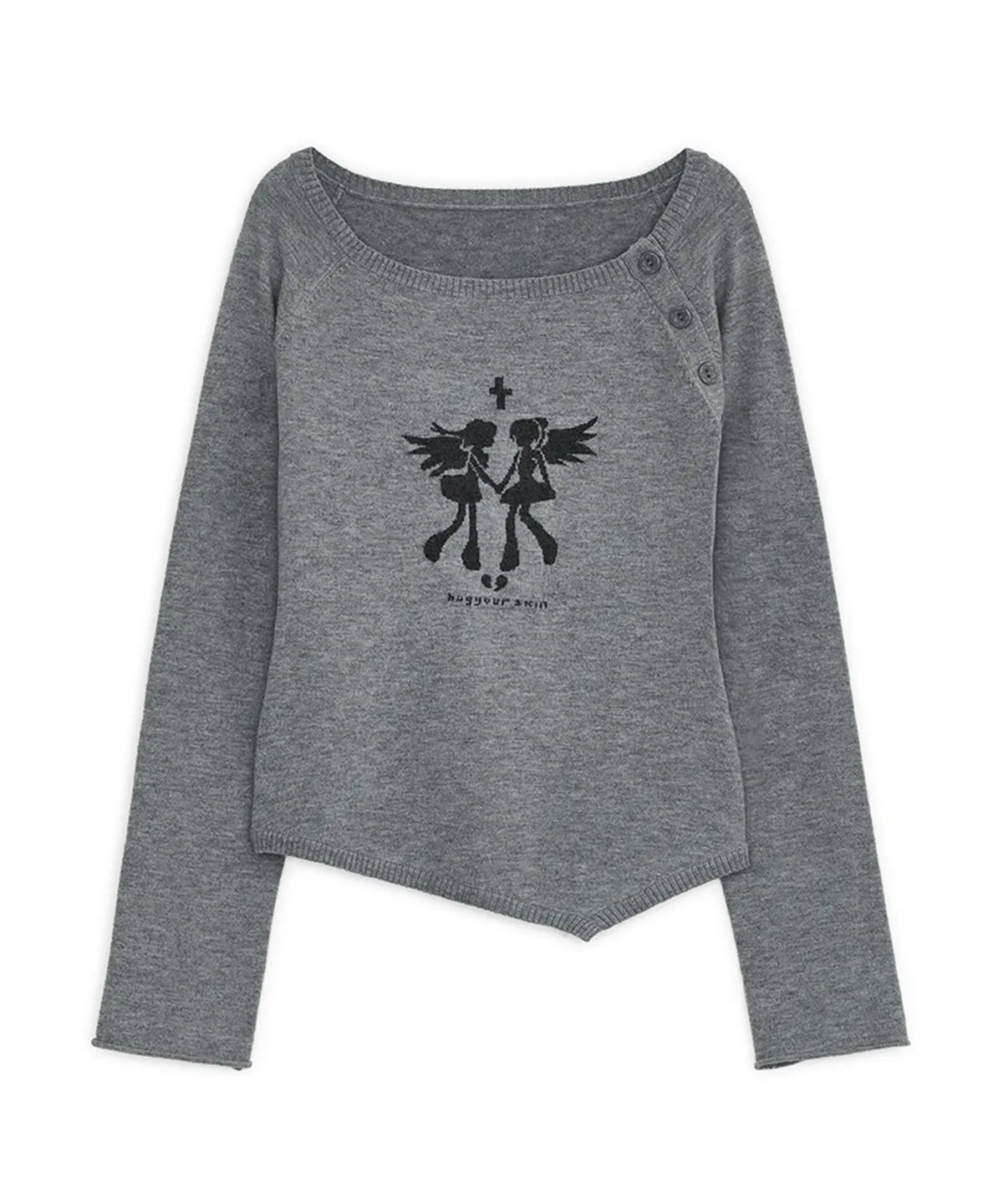 HUG YOUR SKIN Fallen Angel Button Knit Top