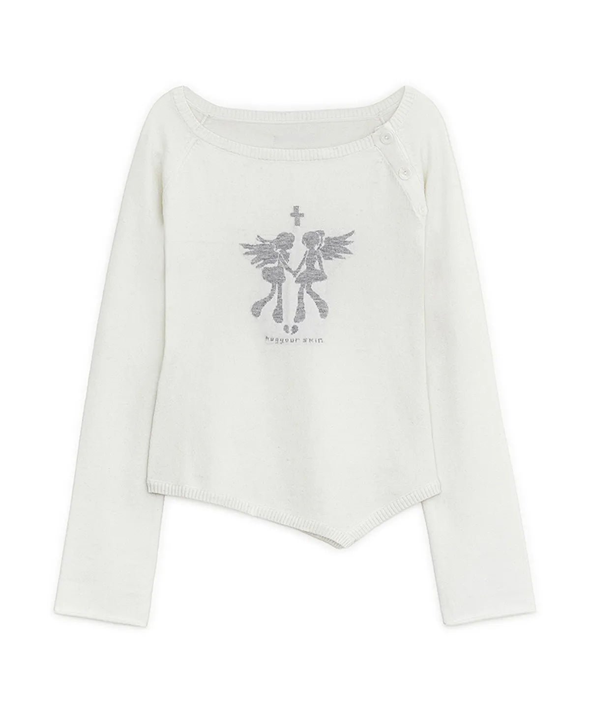 HUG YOUR SKIN Fallen Angel Button Knit Top