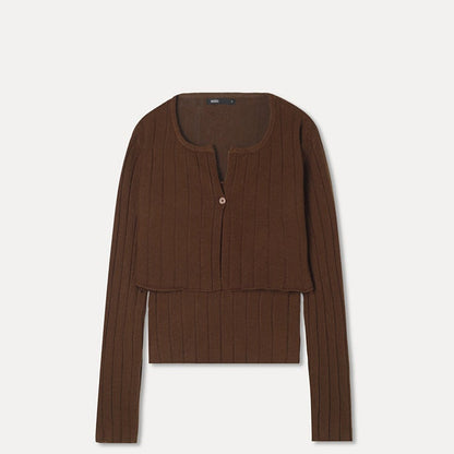 MIXXO - Nashi Layered Crop Cardigan