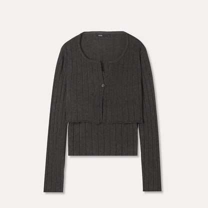 MIXXO - Nashi Layered Crop Cardigan