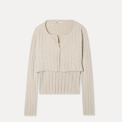 MIXXO - Nashi Layered Crop Cardigan