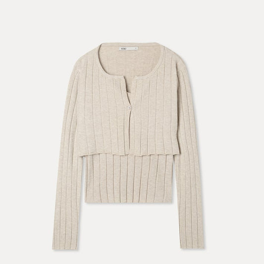 MIXXO - Nashi Layered Crop Cardigan