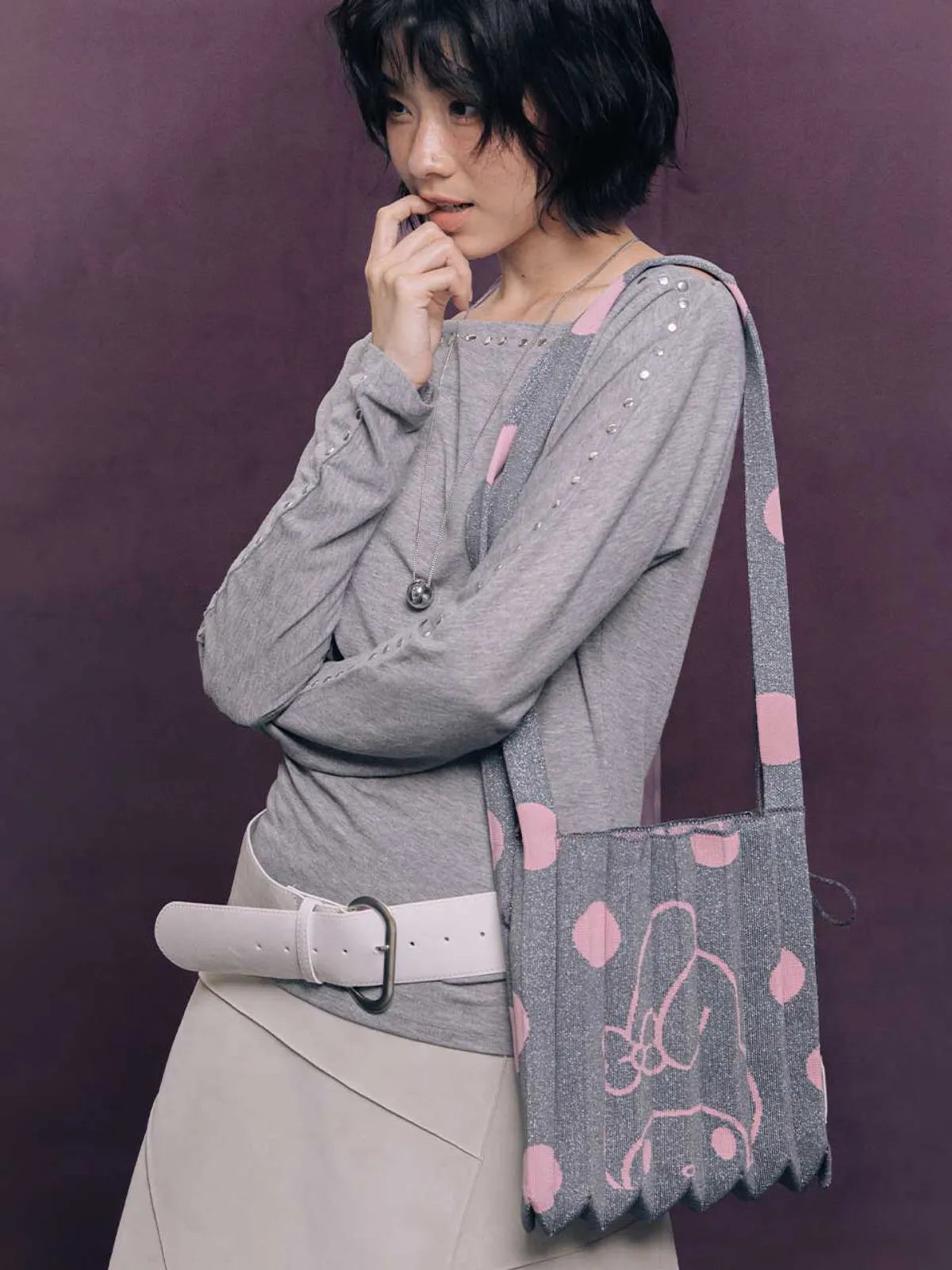 JOSEPH&STACEY X  Sanrio Lucky Pleats Knit Crossbody M Dot My Melody