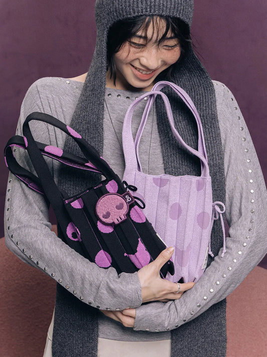 JOSEPH&STACEY X  Sanrio Lucky Pleats Knit S Dot Kuromi