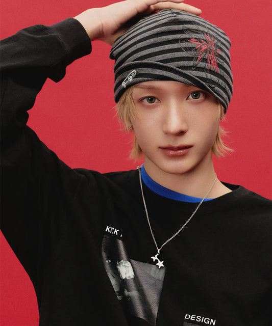 CAVISH × KickFlip Donghwa Flower Drawing Beanie Black