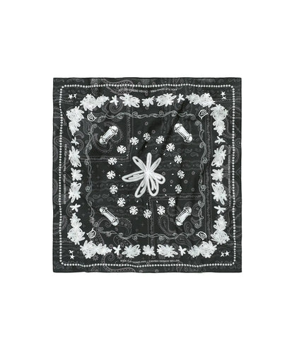 CAVISH × KickFlip Donghwa Flower Drawing Bandana Black
