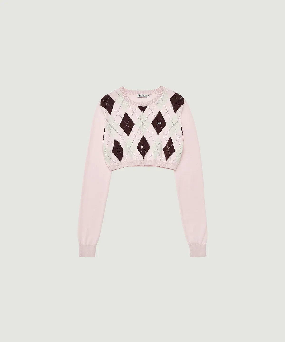 [Twice Nayeon Worn] Grove Veni Argyle Crop Cardigan