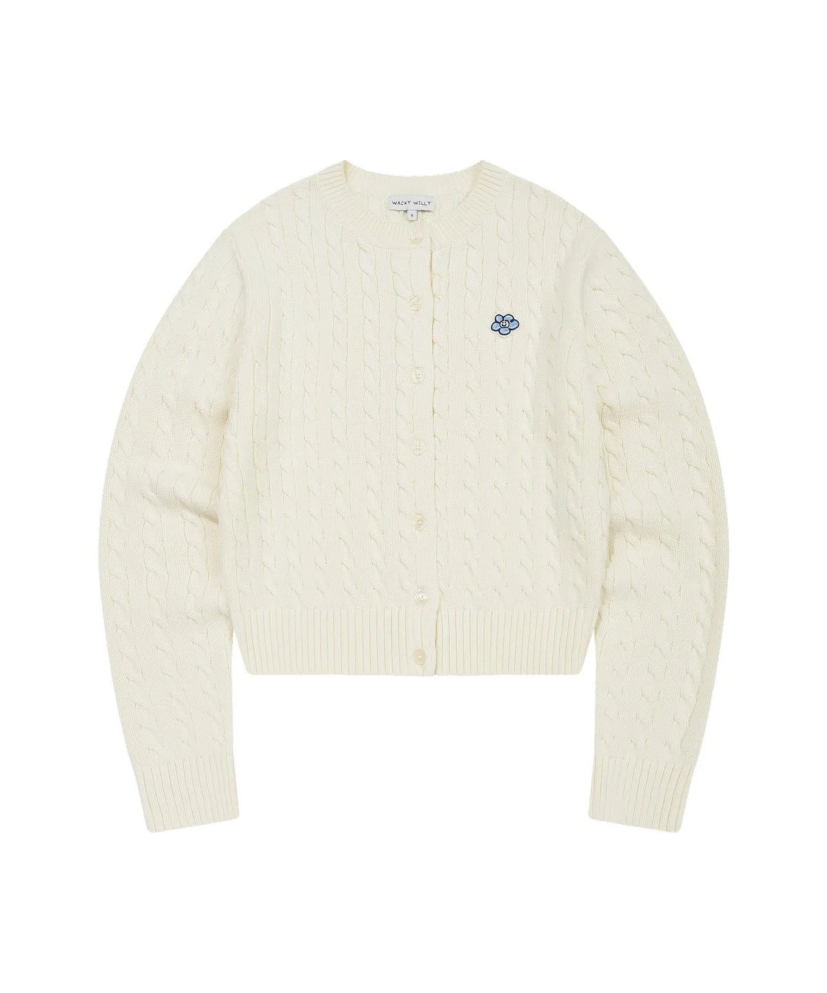 [Aespa Giselle Worn] 26SS Wacky Willy  Women's Cable Round Neck Cardigan