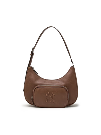 [Ive Gaeul Worn] MLB Basic Vintage Logo Hobo Bag New York Yankees