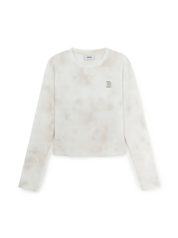 [Karina Pick] 25FW MLB Women's Basic Vintage Pattern Slim Fit Long Sleeve T-Shirt New York Yankees
