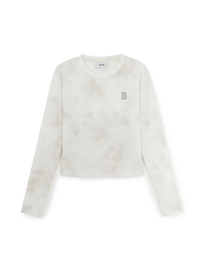 [Karina Pick] 25FW MLB Women's Basic Vintage Pattern Slim Fit Long Sleeve T-Shirt New York Yankees
