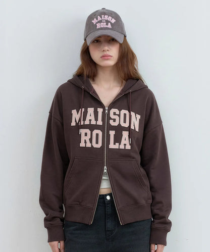 [Ive Wonyoung Pick] 26SS RolaRola Maison De Rola Patchwork Campus Hood Zip-Up
