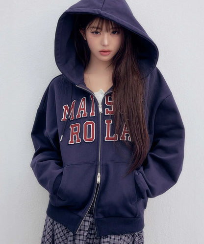 [Ive Wonyoung Pick] 26SS RolaRola Maison De Rola Patchwork Campus Hood Zip-Up