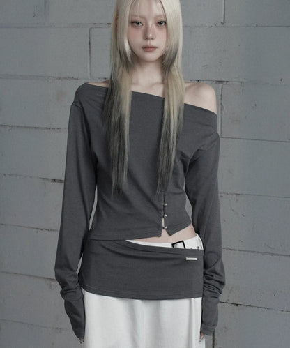 [Itzy Ryujin Worn] ETRE AU SOMMET Cut-Out Open Long Sleeve