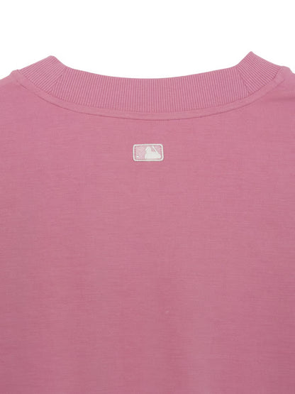 [Ive Gaeul Worn] MLB Women's Basic V-Neck Semi-Crop Sweatshirt LA Dodgers