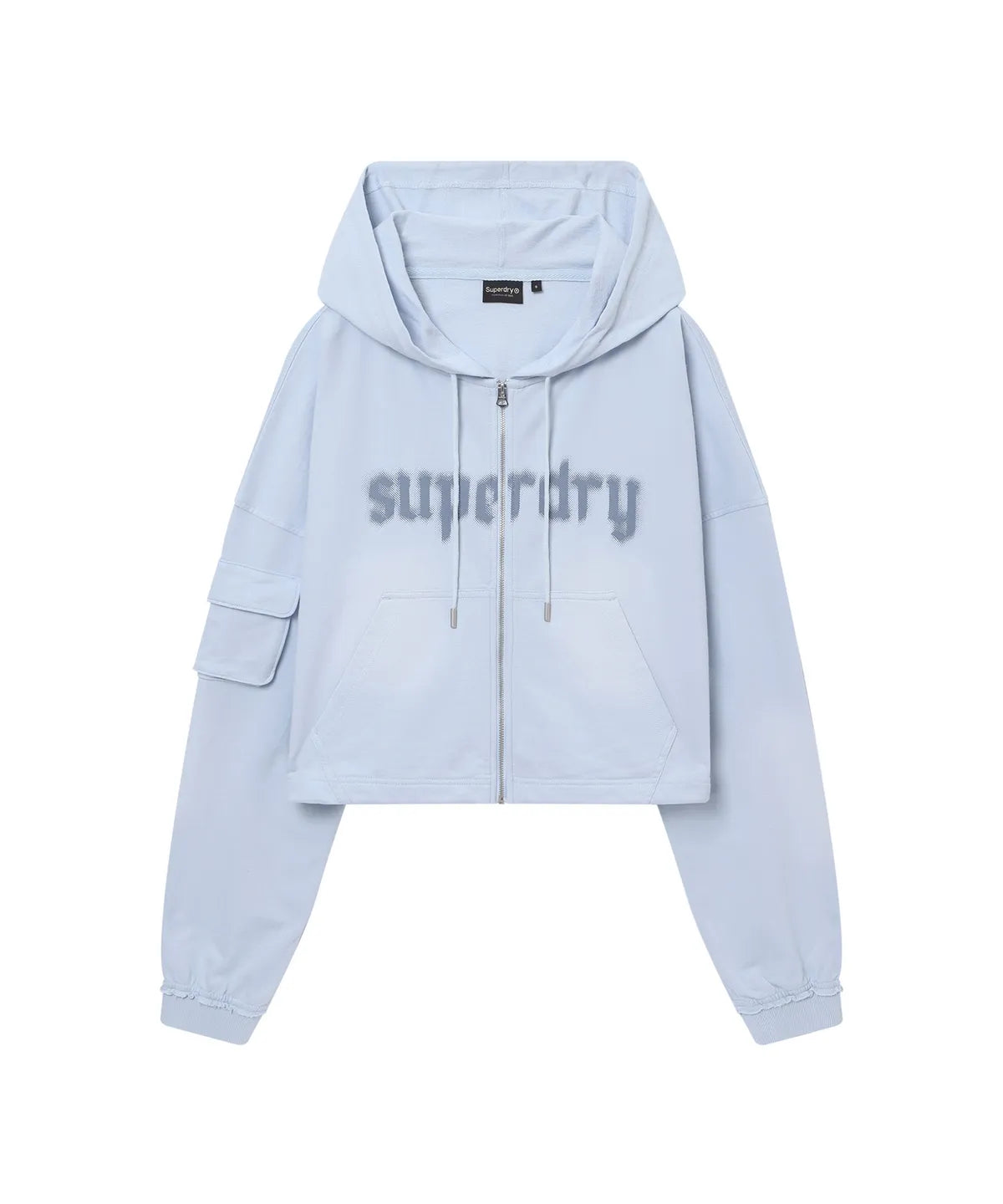 [Illit Moka Pick] 26SS Superdry Women's Faded Hooded Zip-Up Sky Blue