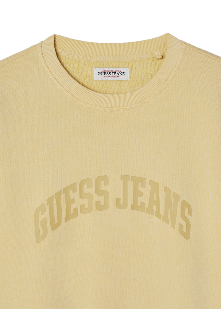[Straykids Hyunjin Worn] 26SS Guess Men's Regular Long Sleeve Sweatshirt (Yellow)