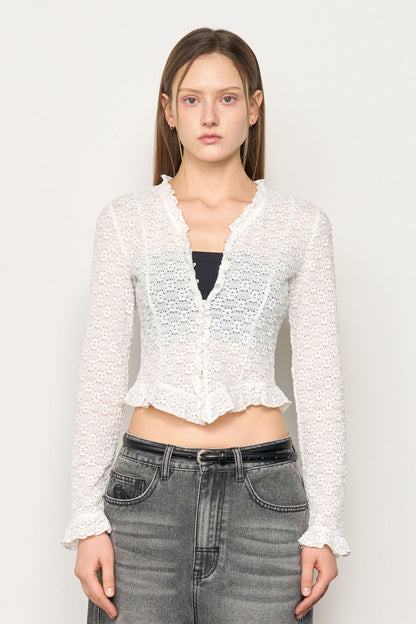 GENERAL IDEA -    WOMAN Lace Frill Blouse
