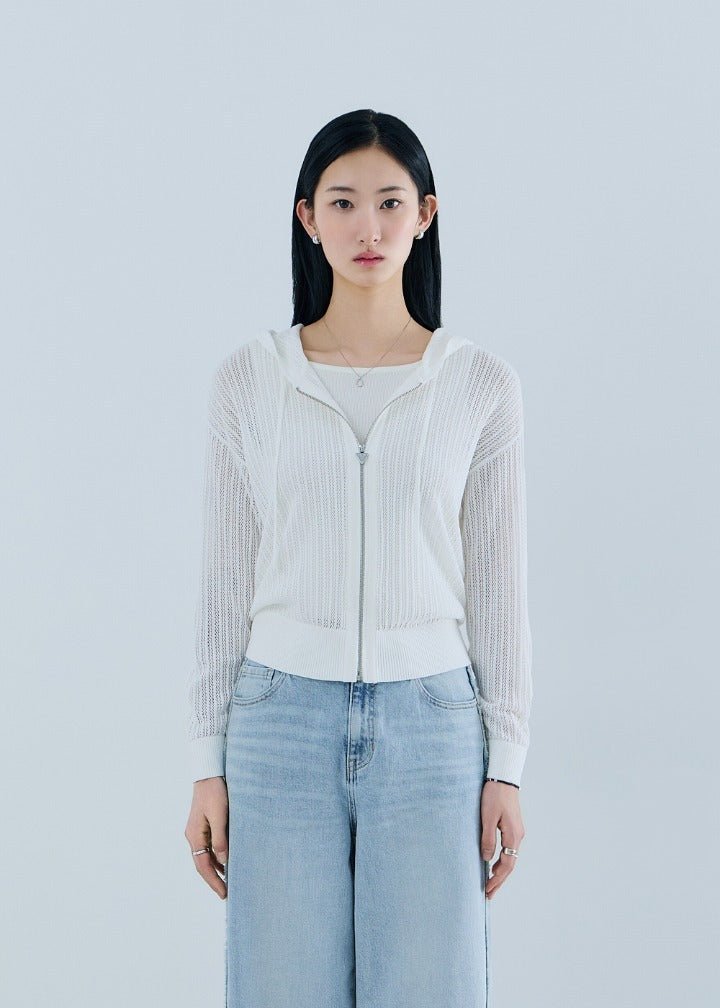 [Straykids Hyunjin Worn] 26 Summer Guess Unisex Crochet Sweater Zip-Up