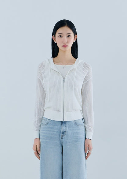 [Straykids Hyunjin Worn] 26 Summer Guess Unisex Crochet Sweater Zip-Up