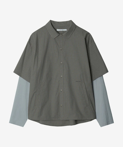 [BTS Jungkook Worn] NODE LABS DEV:10 Layered Sleeve Check Shirt
