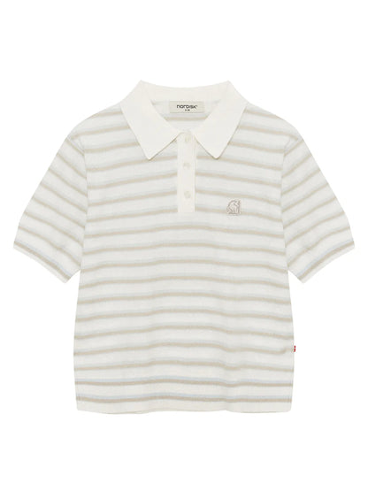 [Aespa Karina PIck] 26 Summer Nordisk Short-Sleeve Striped Sweater - W